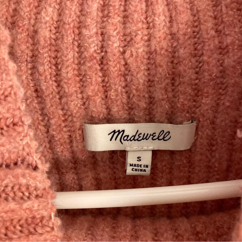 Madewell Dusty Rose Ribbed Mockneck Sweater - Picture 3 of 6